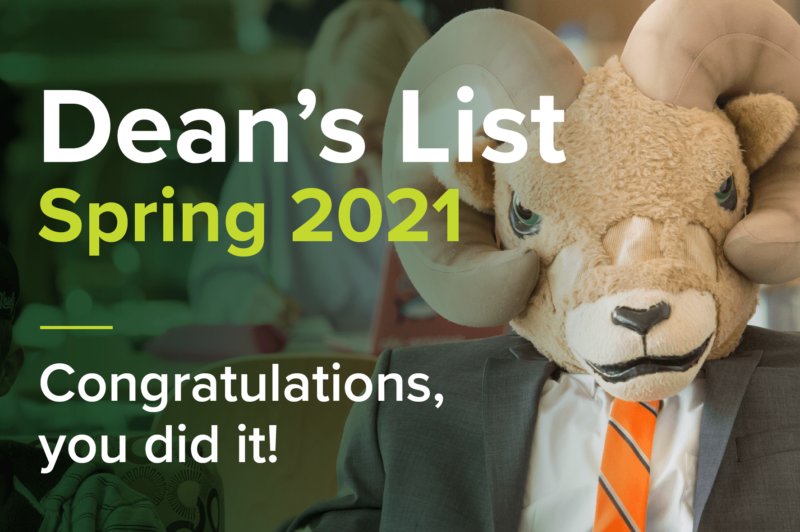 Dean's List Honorees Spring 2021