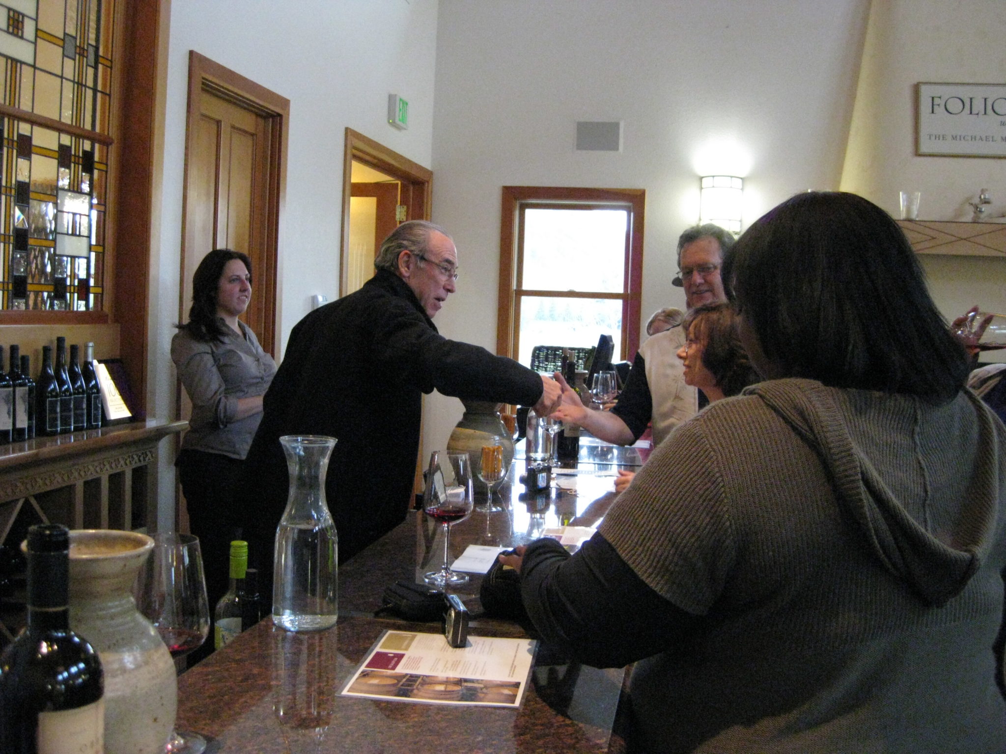 Michael Mondavi pouring wine