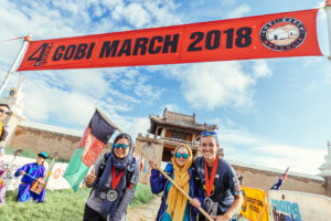 Impact MBA student Zeinab crosses the finish line of Gobi March 2018
