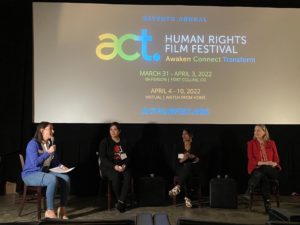 Zeinab Rezaie shares her experience during panel discussion at the ACT Human Rights Film Festival