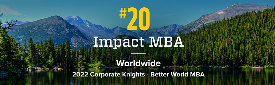 Impact MBA named No. 20 Better World MBA Worldwide